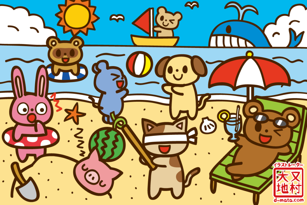 動物たちの夏 オリジナルイラスト イラストレーター 又村大地のウェブサイト